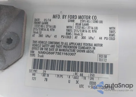 2014 Ford Transit Connect Xlt из США, поврежденный, VIN NM0GS9F75E1163307